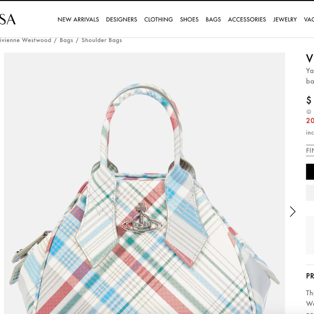 Vivienne Westwood Yasmine Small checked leather tote bag